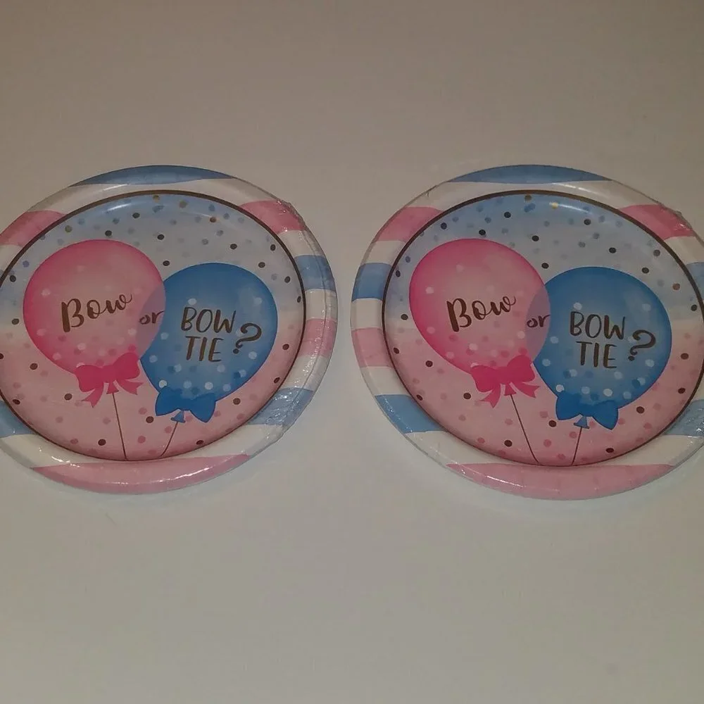 Baby Shower Gender Reveal Party Lot Napkins Plates Cups Thank You Cards Boy Girl